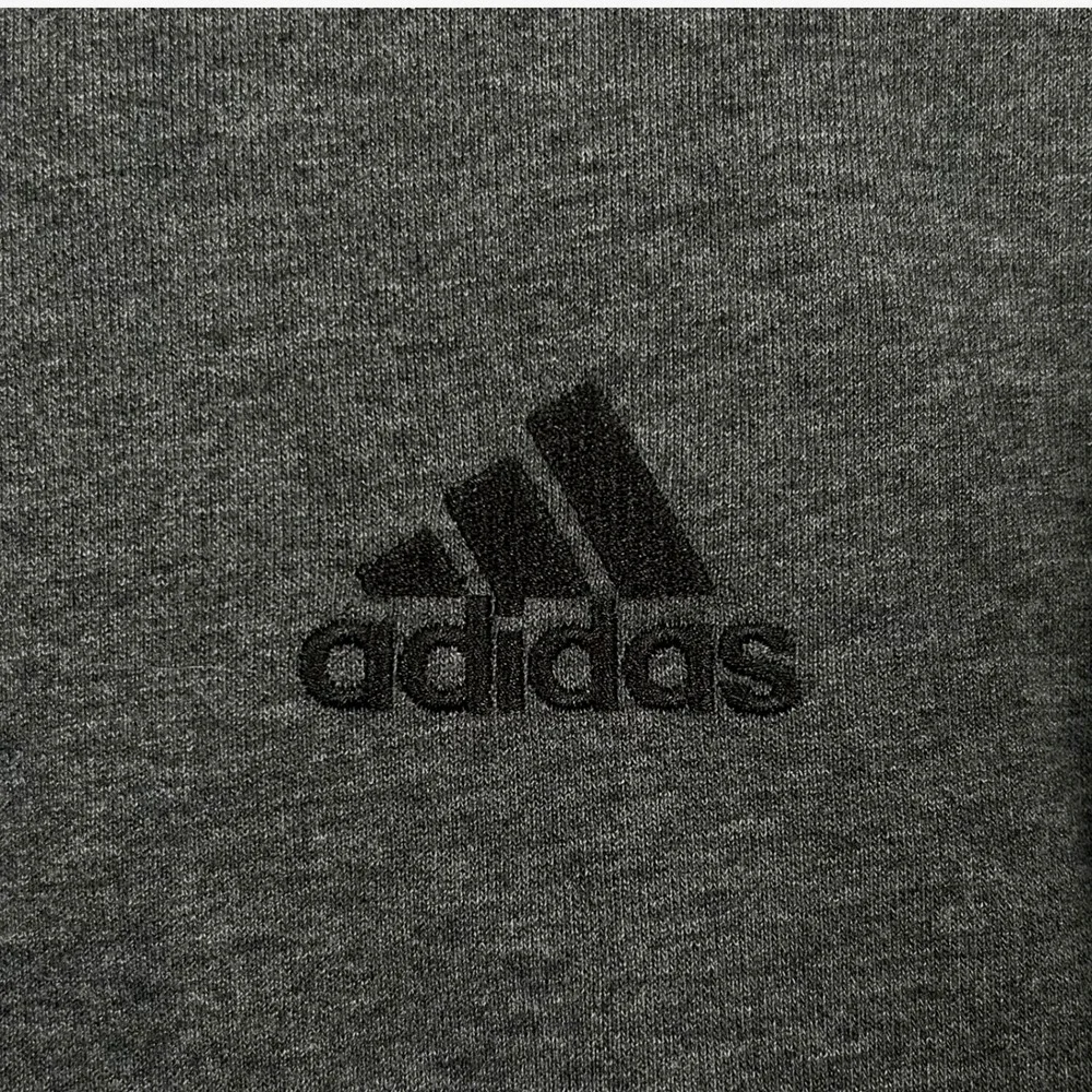 Adidas Essentials Mens Full Zip Hoodie XL Dark Grey 3-Stripe Fleece Sweatshirt